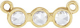 14K Gold Round Natural Diamond Rose-Cut Three-Stone Necklace - Yellow Gold