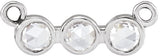 14K Gold Round Natural Diamond Rose-Cut Three-Stone Necklace - White Gold