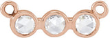 14K Gold Round Natural Diamond Rose-Cut Three-Stone Necklace - Rose Gold