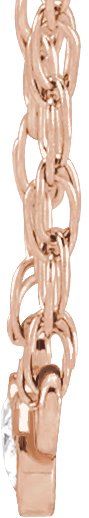 14K Gold Round Natural Diamond Rose-Cut Three-Stone Necklace - Rose Gold - view 2