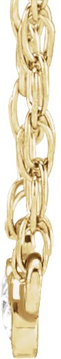 14K Gold Round Natural Diamond Rose-Cut Three-Stone Necklace - Yellow Gold - view 2