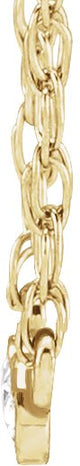 14K Gold Round Natural Diamond Rose-Cut Three-Stone Necklace - Yellow Gold - view 2