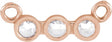 14K Gold Round Natural Diamond Rose-Cut Three-Stone Necklace - Rose Gold