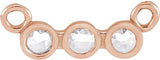14K Gold Round Natural Diamond Rose-Cut Three-Stone Necklace - Rose Gold