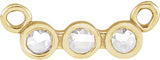 14K Gold Round Natural Diamond Rose-Cut Three-Stone Necklace - Yellow Gold