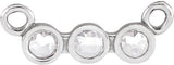 14K Gold Round Natural Diamond Rose-Cut Three-Stone Necklace - White Gold