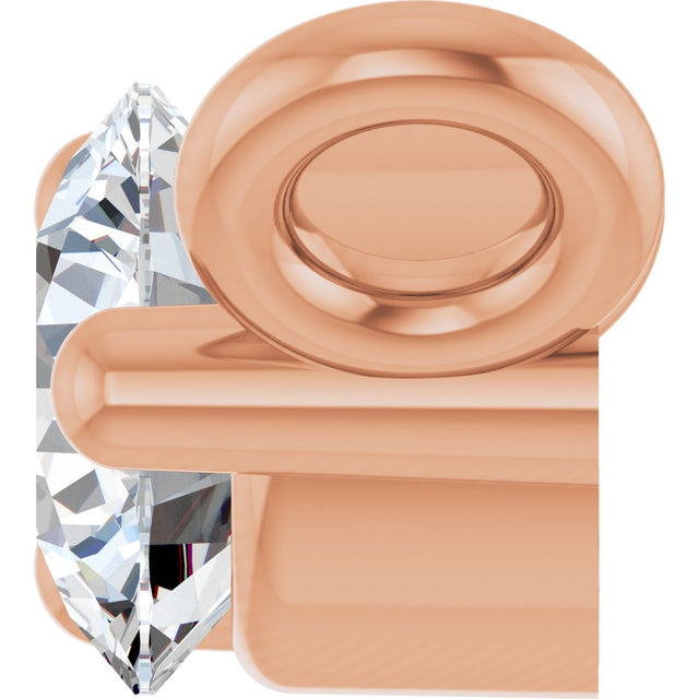 14K Gold Round Natural Diamond Graduated Necklace - Rose Gold - view 3