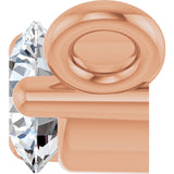 14K Gold Round Lab-Grown Diamond Graduated Necklace - Rose Gold - view 3