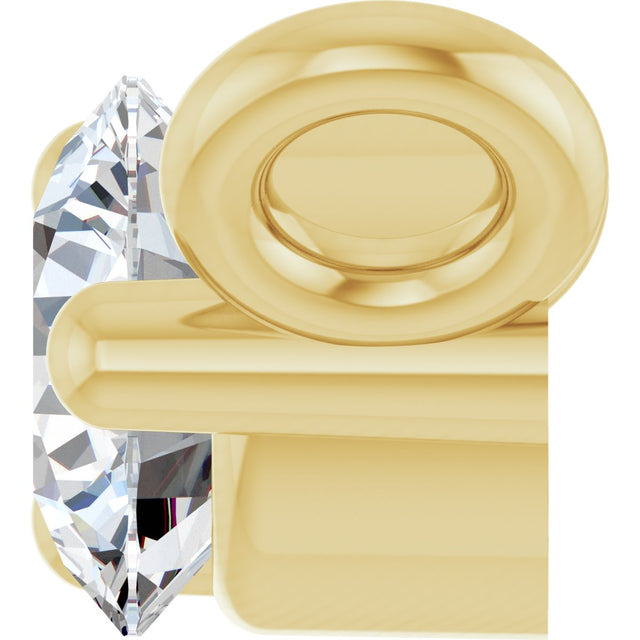 14K Gold Round Lab-Grown Diamond Graduated Necklace - Yellow Gold - view 3