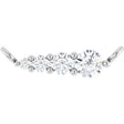 Platinum Round Lab-Grown Diamond Graduated Necklace