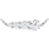 14K Gold Round Lab-Grown Diamond Graduated Necklace - White Gold