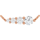14K Gold Round Lab-Grown Diamond Graduated Necklace - Rose Gold
