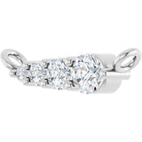 Platinum Round Lab-Grown Diamond Graduated Necklace - view 2