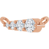 14K Gold Round Lab-Grown Diamond Graduated Necklace - Rose Gold - view 2