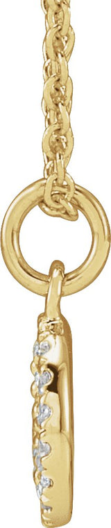 14K Gold Round Natural Diamond Peace Necklace - Yellow Gold - view 2