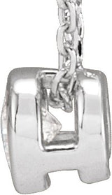 14K Gold Round Lab-Grown Diamond Solitaire Bezel-Set Necklace - White Gold - view 2