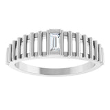 Platinum Natural Diamond Straight Baguette Solitaire Ring - view 3