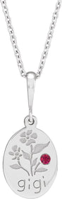 Platinum Round Natural Ruby Gigi Necklace or Pendant