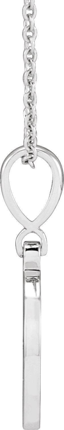 14K Gold Round Natural Peridot Gigi Necklace or Pendant - White Gold - view 2