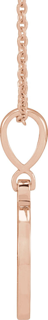14K Gold Round Natural Blue Zircon Gigi Necklace or Pendant - Rose Gold - view 2
