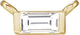 14K Gold Straight Baguette Natural Diamond Solitaire Channel-Set Necklace - Yellow Gold