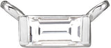 14K Gold Straight Baguette Natural Diamond Solitaire Channel-Set Necklace - White Gold