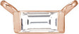 14K Gold Straight Baguette Natural Diamond Solitaire Channel-Set Necklace - Rose Gold