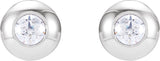 14K Gold Natural Diamond Round Bezel-Set Stud Earrings – 1.5-5.2mm Stones - White Gold - view 2