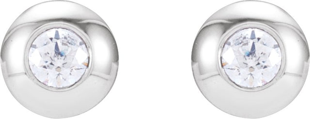 Platinum Natural Diamond Round Bezel-Set Stud Earrings – 1.5-5.2mm Stones - view 2