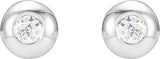 Platinum Natural Diamond Round Bezel-Set Stud Earrings – 1.5-5.2mm Stones - view 2