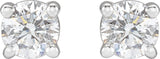 14K Gold Natural Diamond Round 4-Prong Stud Earrings – 2.8-6.3mm Stones - White Gold - view 2