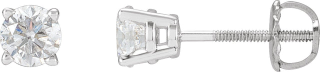 Platinum Natural Diamond Round 4-Prong Stud Earrings – 2.8-6.3mm Stones