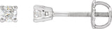 Platinum Natural Diamond Round 4-Prong Stud Earrings – 2.8-6.3mm Stones