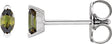 Platinum Marquise Natural Green Tourmaline Solitaire V-Prong Stud Earrings