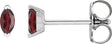 Platinum Marquise Natural Mozambique Garnet Solitaire V-Prong Stud Earrings