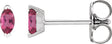 Platinum Marquise Natural Pink Tourmaline Solitaire V-Prong Stud Earrings