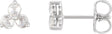 Platinum Natural Diamond Round Three-Stone Earrings