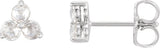 Platinum Lab-Grown Diamond Round Three-Stone Earrings