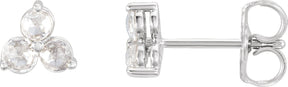 Platinum Lab-Grown Diamond Round Three-Stone Earrings