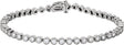 14K Gold Round Natural Diamond Line Bracelet II - White Gold