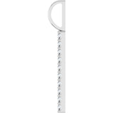 Platinum Round Natural Diamond Vertical Bar Necklace or Pendant – 1.7mm Stones - view 2