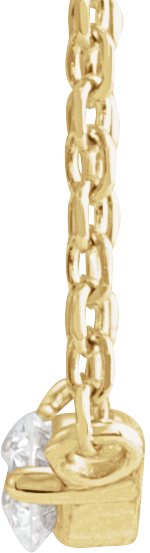 14K Gold Round Natural Diamond Graduated Necklace - Yellow Gold - view 2
