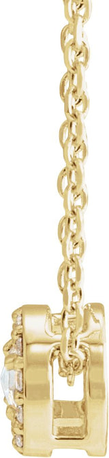 14K Gold Round Natural Diamond Halo-Style Rose-Cut Necklace or Pendant - Yellow Gold - view 2