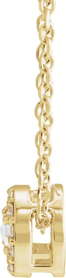 14K Gold Round Natural Diamond Halo-Style Rose-Cut Necklace or Pendant - Yellow Gold - view 2