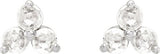14K Gold Natural Diamond Round Three-Stone Earrings - White Gold - view 2