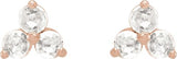 14K Gold Natural Diamond Round Three-Stone Earrings - Rose Gold - view 2