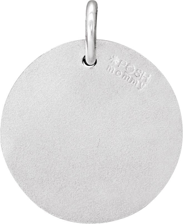 14K Gold Round Natural Diamond Posh Mommy® Initial Necklace or Pendant - White Gold - view 3