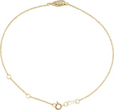 14K Gold Round Natural Diamond Angel Wing Bracelet - Yellow Gold