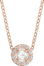 14K Gold Round Natural Diamond Halo-Style Rose-Cut Necklace or Pendant - Rose Gold