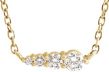14K Gold Round Natural Diamond Graduated Necklace - Yellow Gold